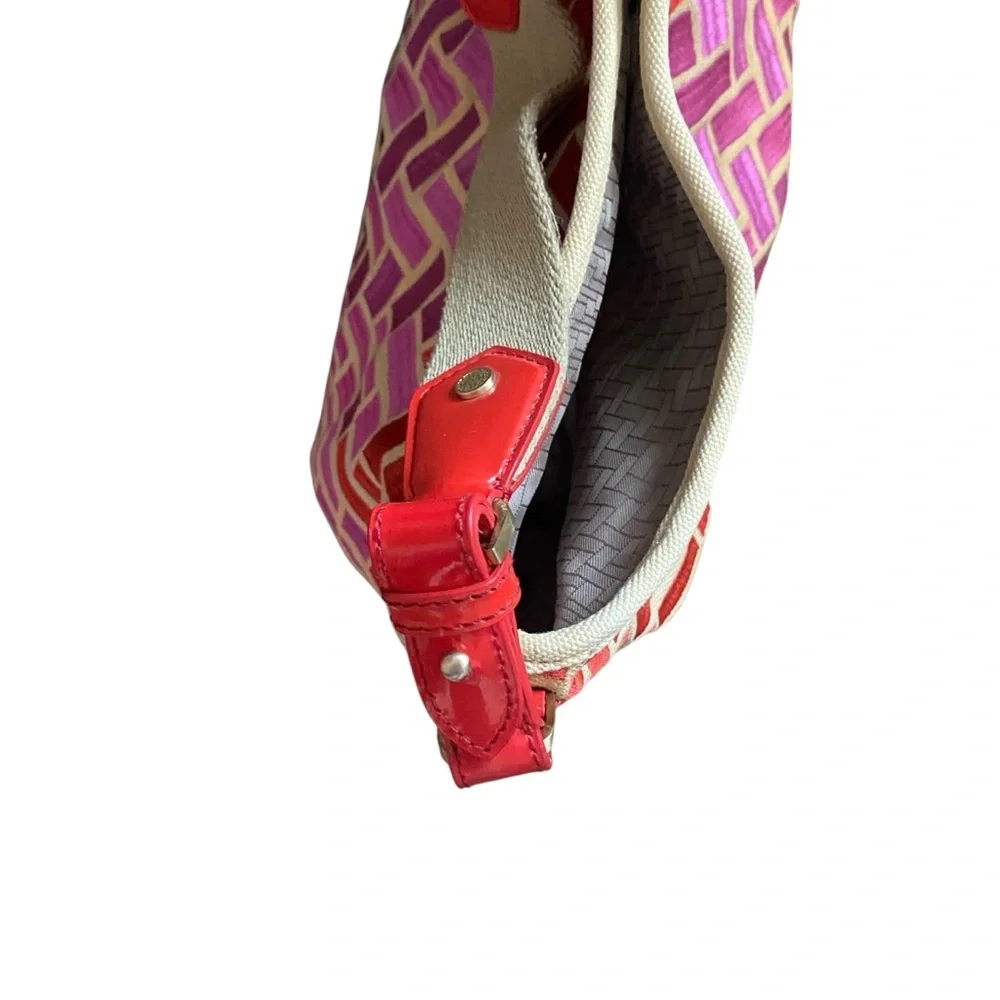 Cole Haan Red Colorful Jacquard Poolside Village Hobo Shoulder Bag